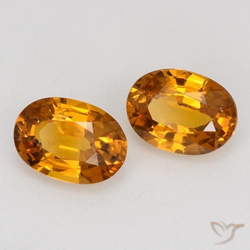 1.11 ctw Orange Sapphire Stones, Natural Sapphire in Oval Facet Shape for Sale