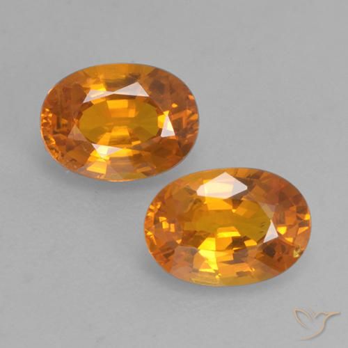 1.28 ct Loose Orange Sapphire, 5.8 x 4.3 mm Oval Cut From Madagascar, Photo A