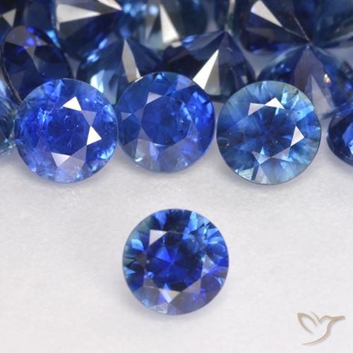 Saphir bleu en vrac de 0,69 ct, taille diamant de 3,7 mm de Madagascar, Photo A