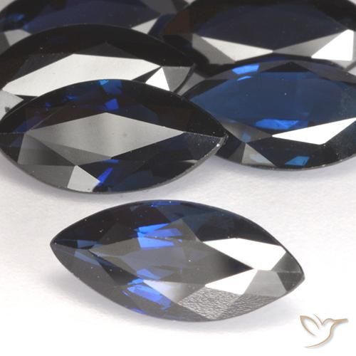 1.31 ct Blue Sapphire Stone, Natural Sapphire in Marquise Facet Shape for Sale