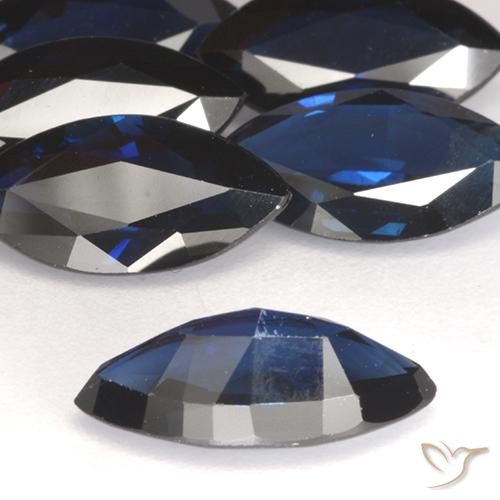Sapphire Gemstone in 9.9 x 5.2 mm Size for Sale, Sapphire Stone in Dark Blue Color