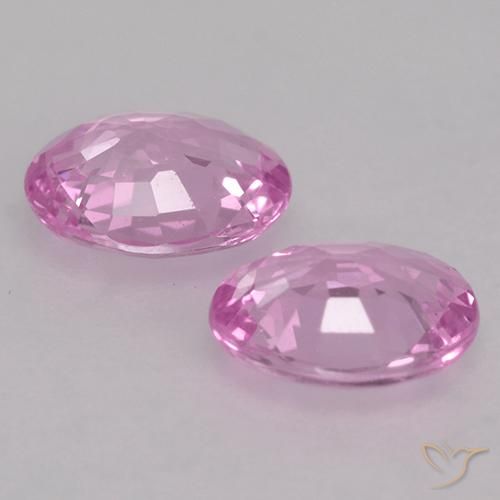 Sapphire Gemstones in 5.2 x 4.1 mm Size for Sale, Sapphire Stones in Bright Pinkish Purple Color