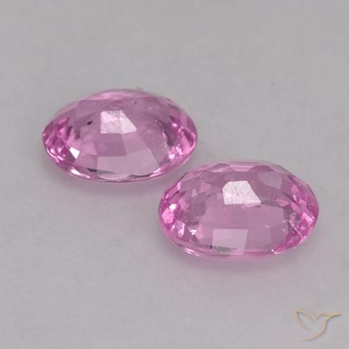 Sapphire Gemstones in 5 x 4.1 mm Size for Sale, Sapphire Stones in Bright Pinkish Purple Color