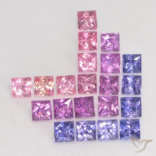 Mehrfarbig Saphir Edelstein - 0.1ct Prinzess-Schliff (ID: 528711)