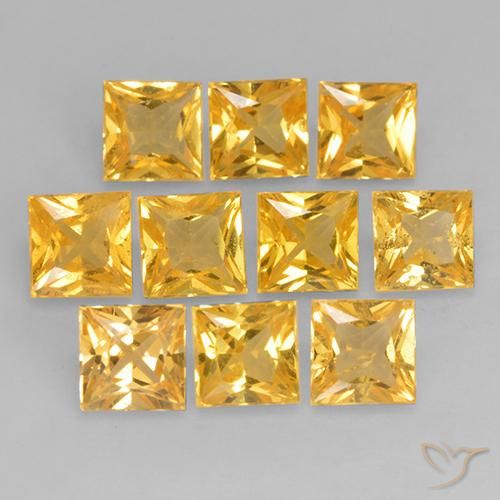 0.39ct Natural Medium Gold Sapphire, Square, VS