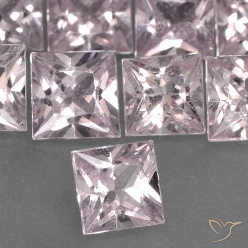 6.35 ctw Pink Sapphire Stones, Natural Sapphire in Princess-Cut Shape for Sale