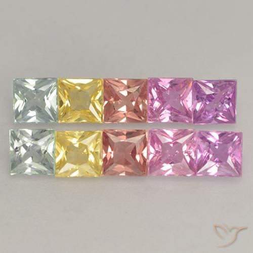 2.24ctw Natural Multicolor Sapphire, Square, VS