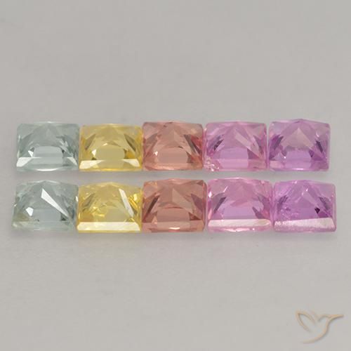 Sapphire Gemstones in 3 x 3 mm (calibrated) Size for Sale, Sapphire Stones in Multicolor Color
