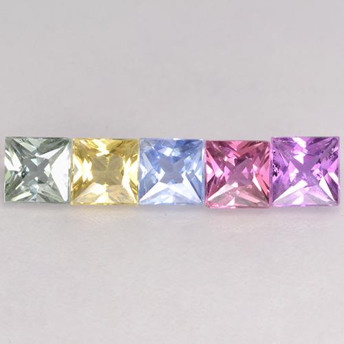 Многоцветный Сапфир Камень - 0.3ct Огранка Принцесса (ID: 530036)
