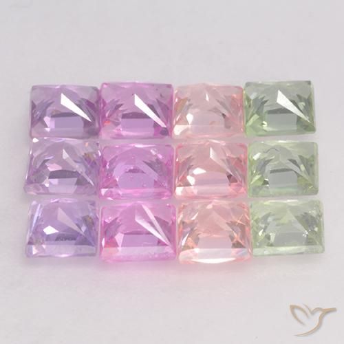 Sapphire Gemstones in 3.2 x 3.1 mm Size for Sale, Sapphire Stones in Multicolor Color