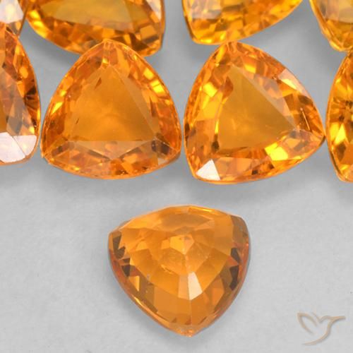 Sapphire Gemstones in 5 x 5 mm (calibrated) Size for Sale, Sapphire Stones in Medium Orange Color