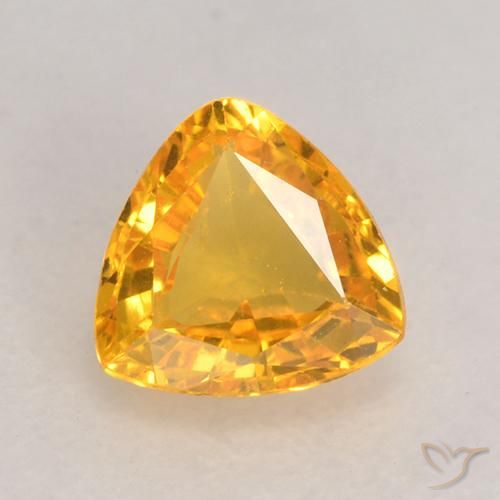 0.64ct Natural Medium Golden Sapphire, Trillion, VVS-VS