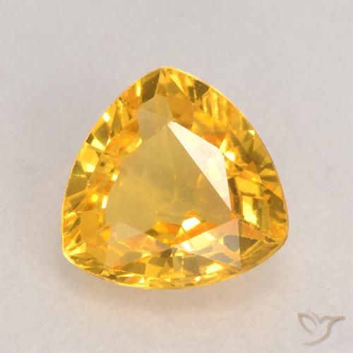 0.62ct Natural Medium Golden Sapphire, Trillion, VVS-VS