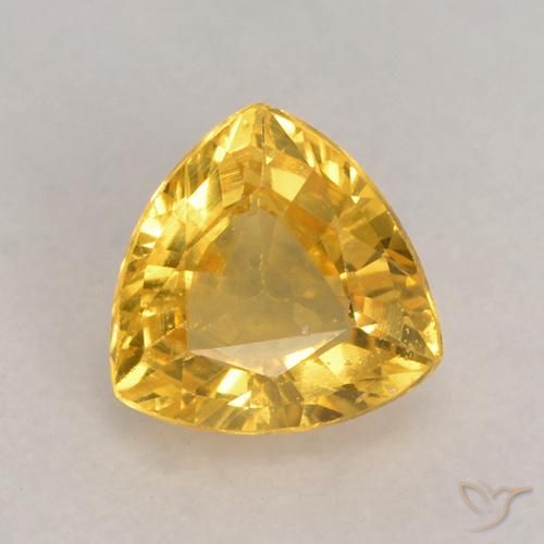 0.63ct Natural Golden Sapphire, Trillion, VS