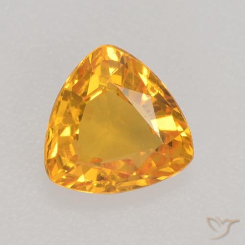 0.64ct Natural Orange-Gold Sapphire, Trillion, VVS-VS