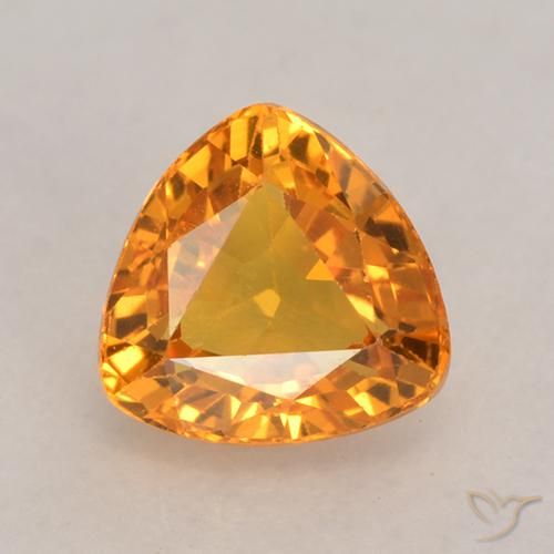 0.76ct Natural Medium Orange Sapphire, Trillion, VVS-VS