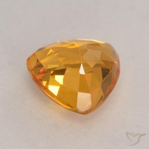 Sapphire Gemstone in 5.4 x 5.3 mm Size for Sale, Sapphire Stone in Medium Orange Color