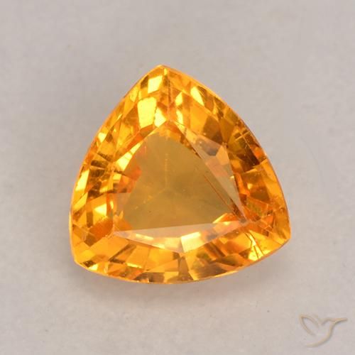 0.64ct Natural Gold Sapphire, Trillion, VS