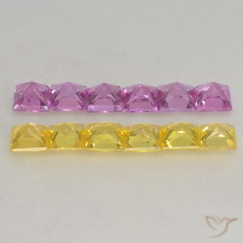 Sapphire Gemstones in 2.6 x 2.5 mm Size for Sale, Sapphire Stones in Multicolor Color