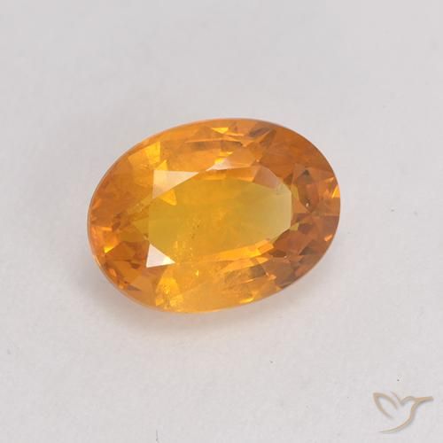 1.39 ct Golden Sapphire Stone, Natural Sapphire in Oval Facet Shape for Sale