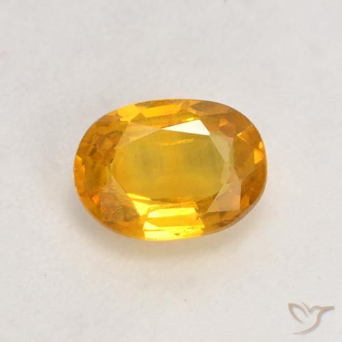 Orange moyen Saphir gemme - 1ct Ovale facette (ID: 532173)