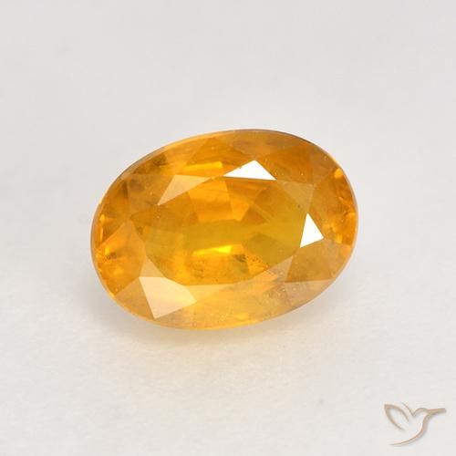 Orange-Gold Sapphire Gem - 1.2ct Oval Facet (ID: 532176)