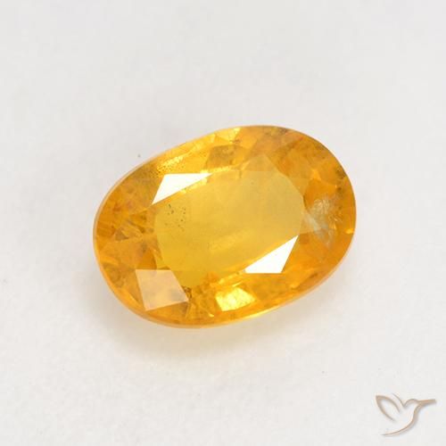 1.04 ct Golden Sapphire Stone, Natural Sapphire in Oval Facet Shape for Sale