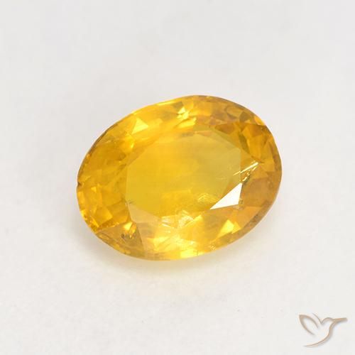 1.09 ct Golden Sapphire Stone, Natural Sapphire in Oval Facet Shape for Sale