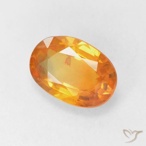 1.45 ct Golden Sapphire Stone, Natural Sapphire in Oval Facet Shape for Sale