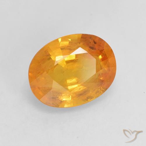 1.81 ct Golden Sapphire Stone, Natural Sapphire in Oval Facet Shape for Sale
