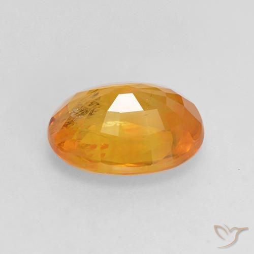Sapphire Gemstone in 8.3 x 6.4 mm Size for Sale, Sapphire Stone in Medium Orange Color