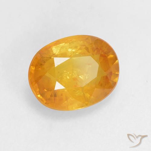 1.70 ct Golden Sapphire Stone, Natural Sapphire in Oval Facet Shape for Sale