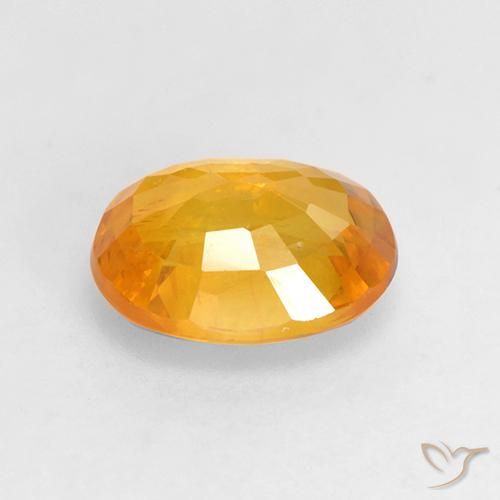 Sapphire Gemstone in 8 x 6 mm (calibrated) Size for Sale, Sapphire Stone in Golden Orange Color