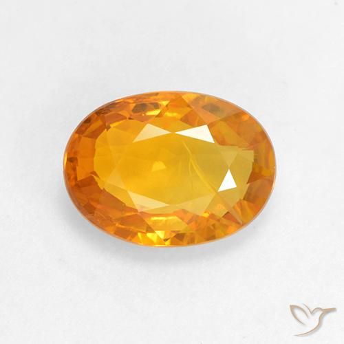 1.51ct Natural Medium Orange Sapphire, Oval, VS