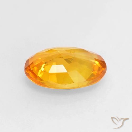 Sapphire Gemstone in 8 x 6 mm (calibrated) Size for Sale, Sapphire Stone in Medium Orange Color
