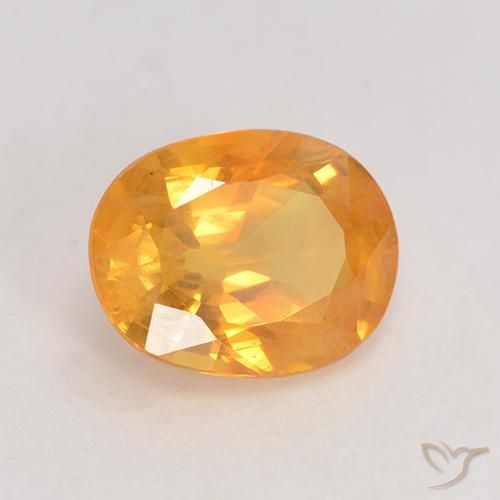1.51 ct Golden Sapphire Stone, Natural Sapphire in Oval Facet Shape for Sale