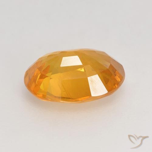 Sapphire Gemstone in 8 x 6 mm (calibrated) Size for Sale, Sapphire Stone in Deep Orange-Gold Color