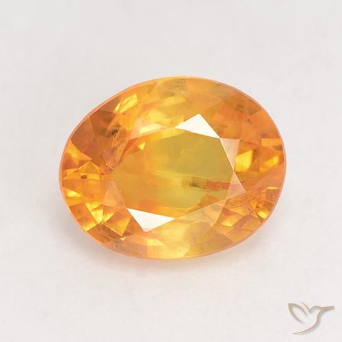 1.78ct Natural Medium Orange Sapphire, Oval, VS-SI