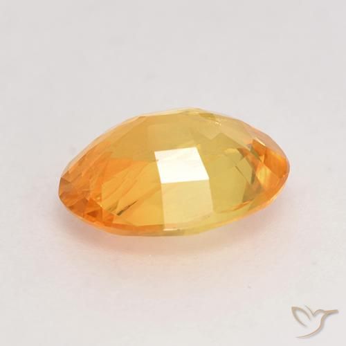 Sapphire Gemstone in 8.3 x 6.7 mm Size for Sale, Sapphire Stone in Medium Orange Color