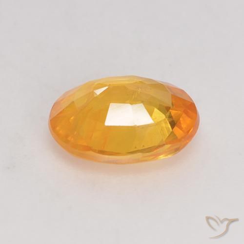 Sapphire Gemstone in 8 x 6 mm (calibrated) Size for Sale, Sapphire Stone in Orange-Gold Color