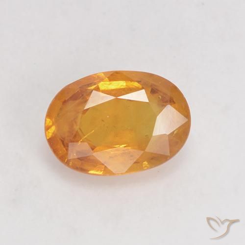 0.88ct Natural Medium Orange Sapphire, Oval, VS-SI