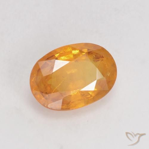 0.88 ct Golden Sapphire Stone, Natural Sapphire in Oval Facet Shape for Sale