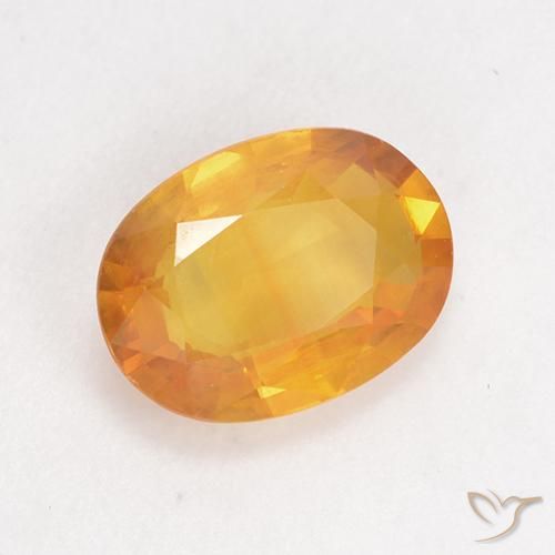1.72 ct Golden Sapphire Stone, Natural Sapphire in Oval Facet Shape for Sale