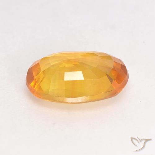 Sapphire Gemstone in 8.6 x 6.4 mm Size for Sale, Sapphire Stone in Medium Orange Color