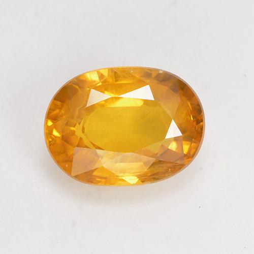 Saphir Doré Ovale 7,9 x 5,9mm de Madagascar, poids de 1,59 ct, pierre gemme naturelle Chauffé de pureté VS, 1 pièce de saphir oval facet, couleur : Orange-or, dureté de Mohs de 9 convient aux bijoux de tous les jours, pierre de sagesse, Symbolise l'abondance et la prospérité, Photo A