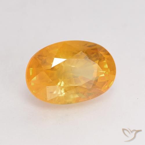 1.50 ct Golden Sapphire Stone, Natural Sapphire in Oval Facet Shape for Sale
