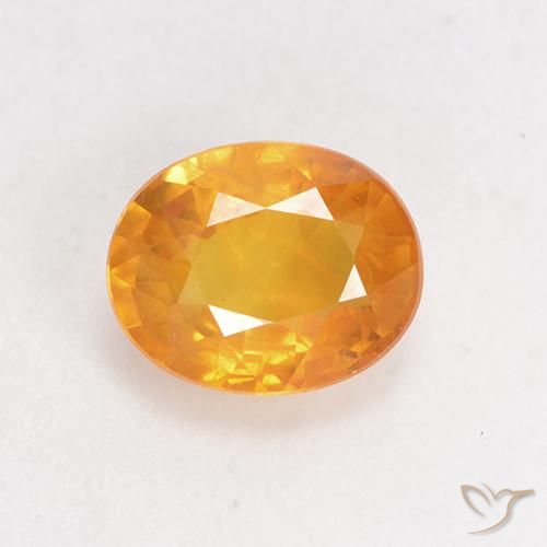 Orange moyen Saphir gemme - 1.6ct Ovale facette (ID: 532333)
