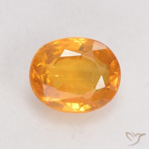 0.98ct Natural Medium Orange Sapphire, Oval, VS-SI