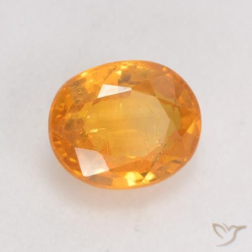 0.98 ct Golden Sapphire Stone, Natural Sapphire in Oval Facet Shape for Sale