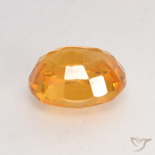 Sapphire Gemstone in 6.1 x 5 mm Size for Sale, Sapphire Stone in Medium Orange Color